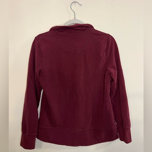 L.L. Bean Quarter Zip Red Port Womens Ultrasoft Sweats Pullover XS Petite - Picture 2 of 5
